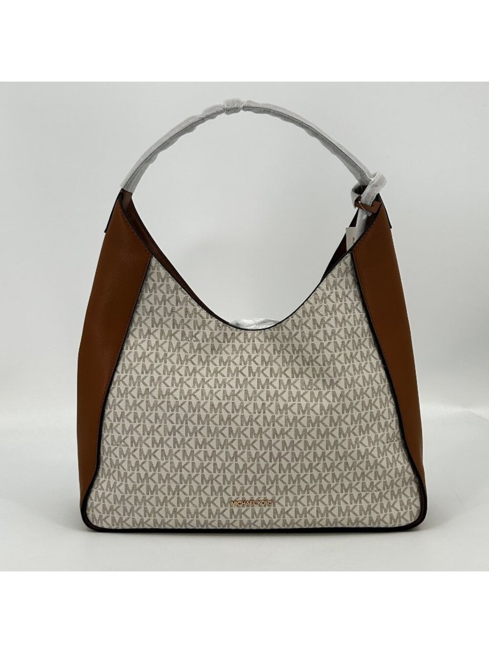Michael Kors Raquel Large Hobo Bag Vanilla Acorn Logo Coated Canvas Shoulder